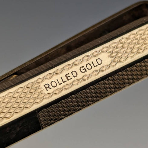 British Vintage Yard O Red Rolled Gold Hexagon Propelled Pencil in Case